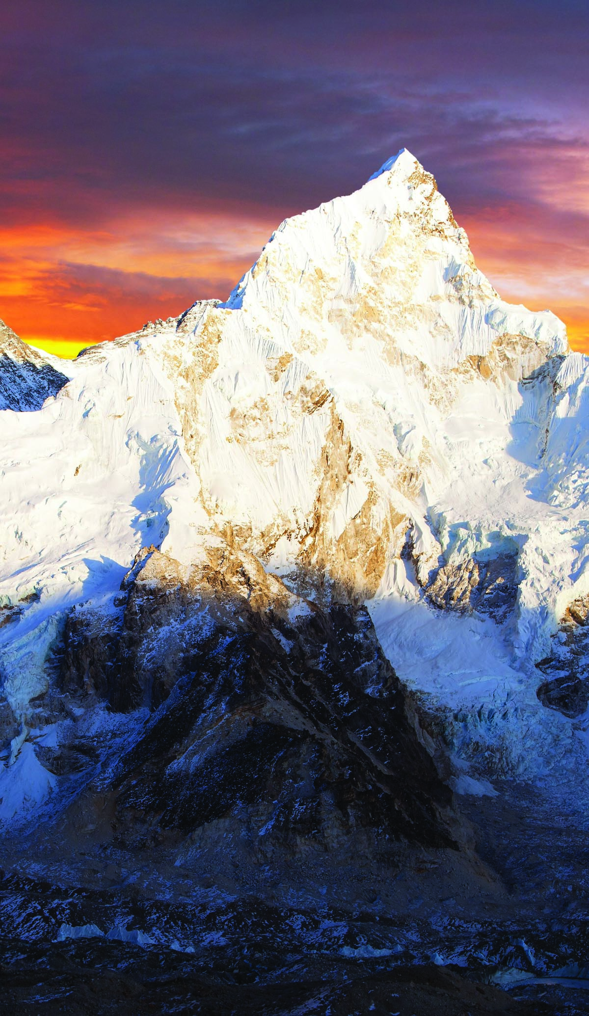 Mount Everest sunset panoramic view