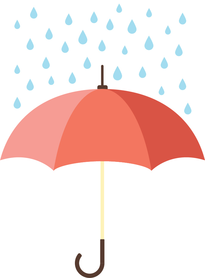 Umbrella and rain graphic
