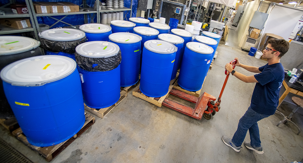 Jenness Pilot Plant shoot, involving their work with nanocellulose and paper production.