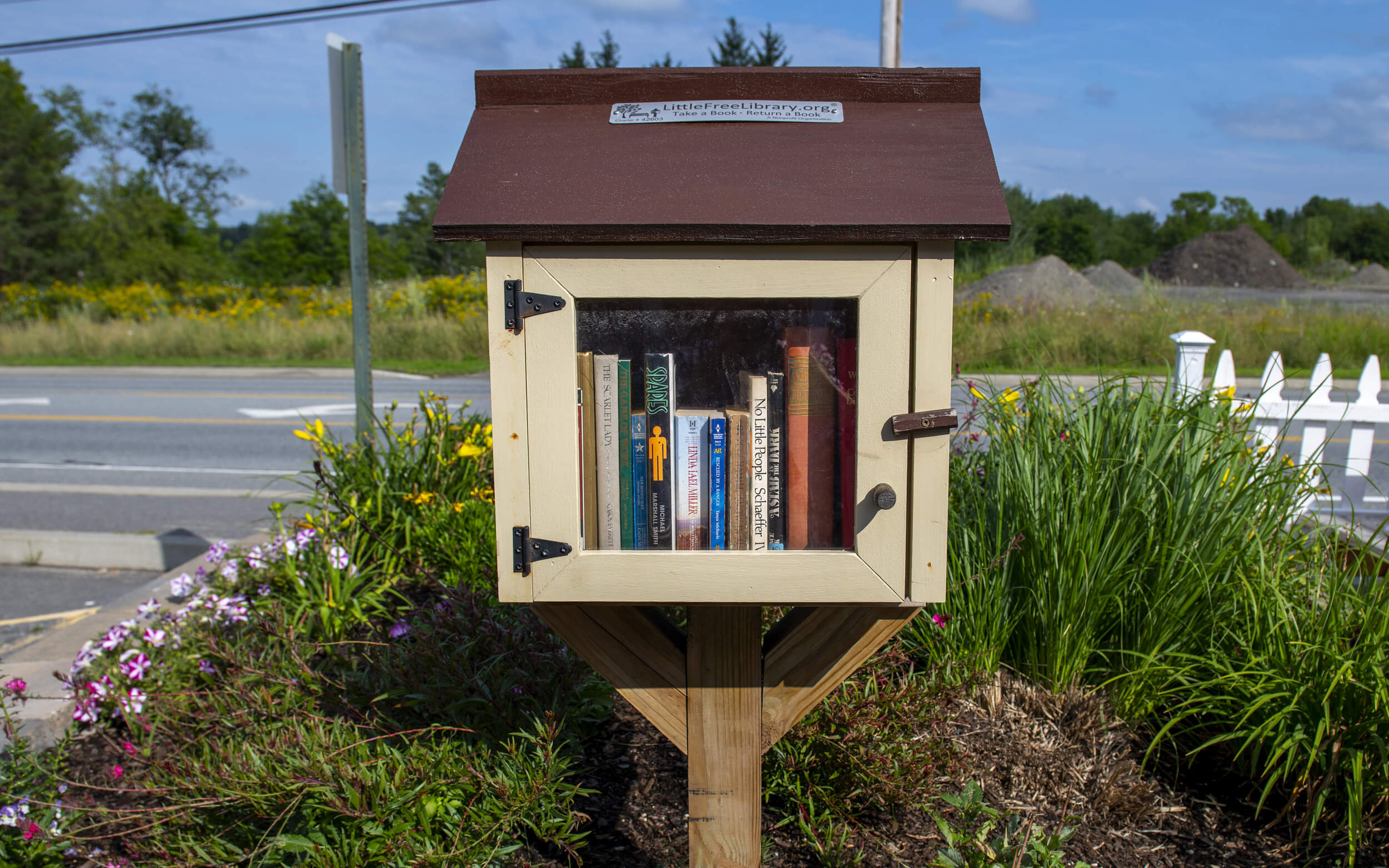 A Little Free Library houses used books in Old Town