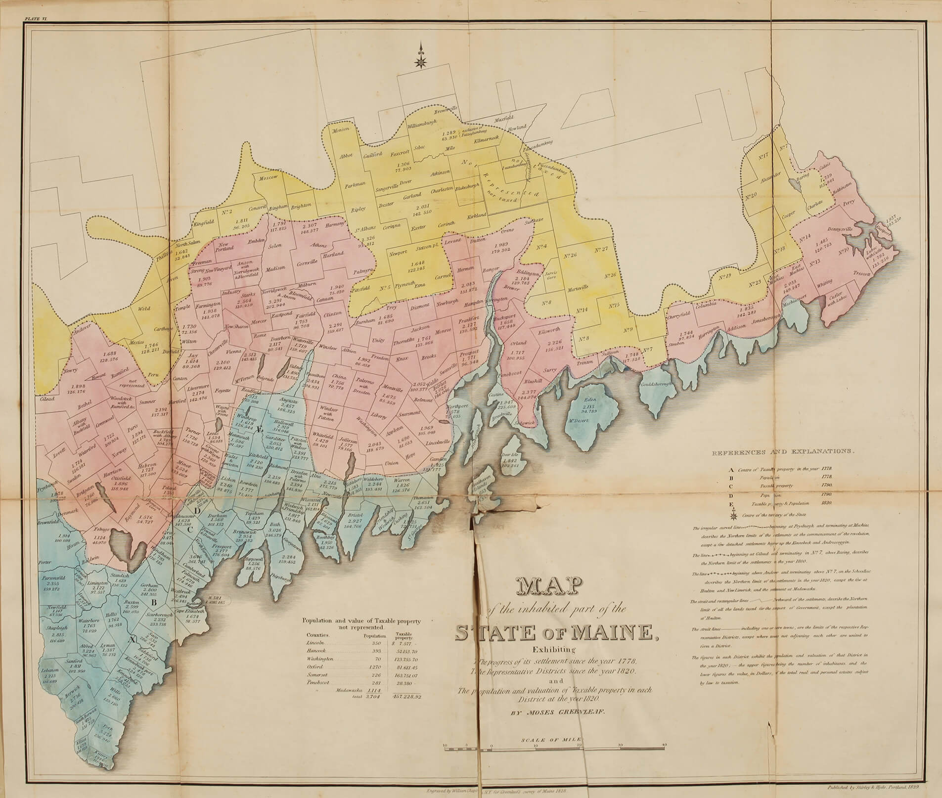 Map of the Inhabited Part of the State of Maine