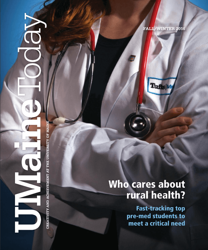 A photo of a UMaine Today Magazine cover from the Fall/Winter 2016 issue
