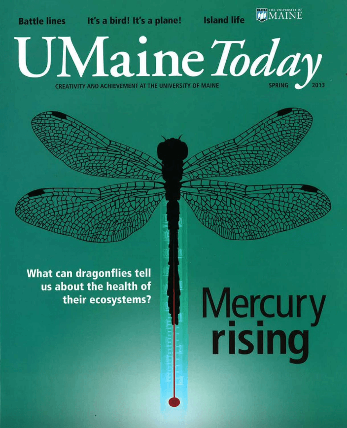 A photo of a UMaine Today Magazine cover from the Spring 2013 issue