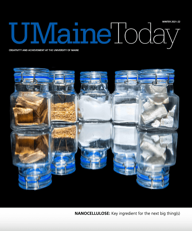 A photo of a UMaine Today Magazine cover from the Fall/Winter 2021 issue