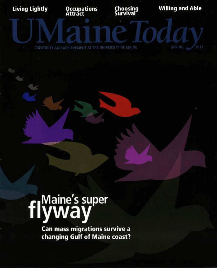 A photo of a cover of the Spring 2011 issue of UMaine Today magazine