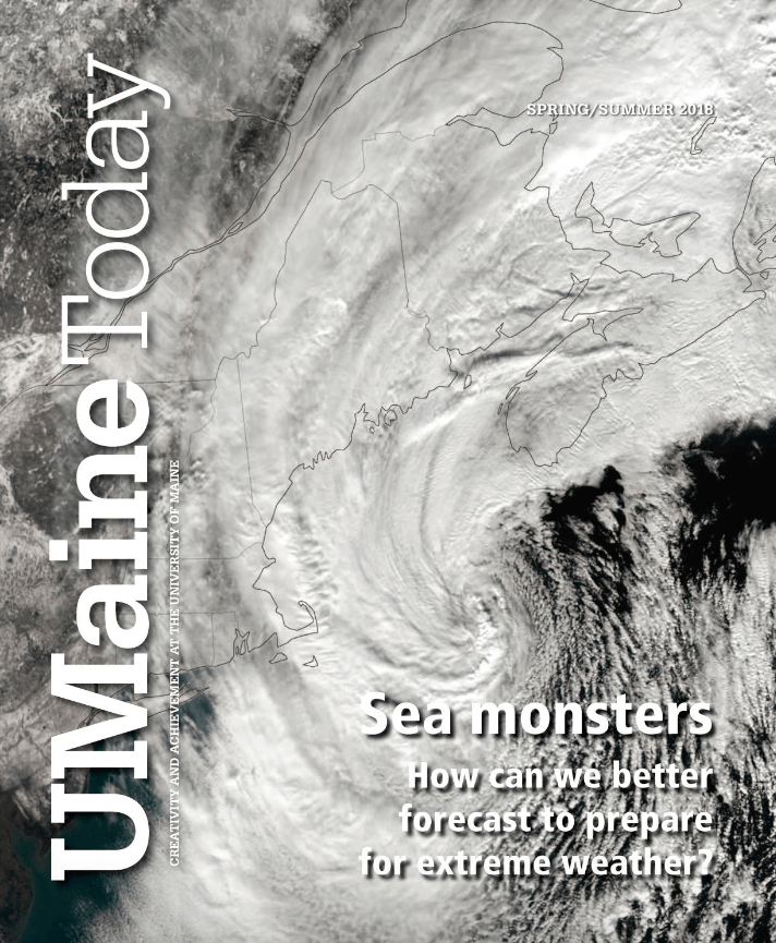 A photo of a UMaine Today Magazine cover from the Spring/Summer 2018 issue