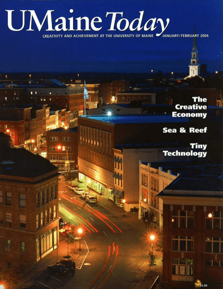 A photo of the cover of the January/February 2004 issue of UMaine Today magazine