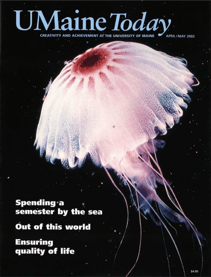 A photo of the cover of the April/May 2002 issue of UMaine Today magazine