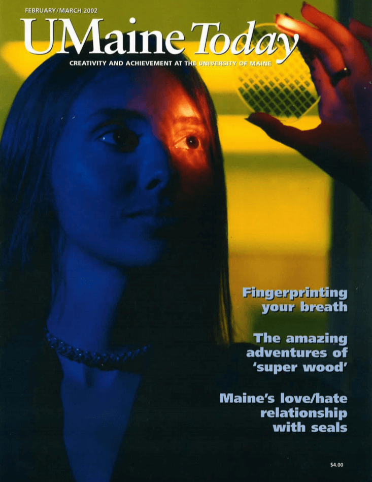 A photo of the cover of the February/March 2002 issue of UMaine Today magazine